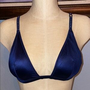 Victoria's Secret Navy Blue Satin Bralette